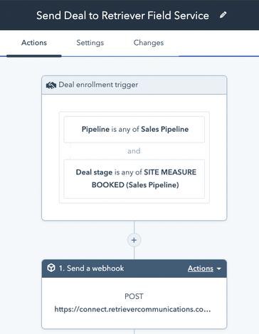 HubSpot Send Deal to Retriever Field Service